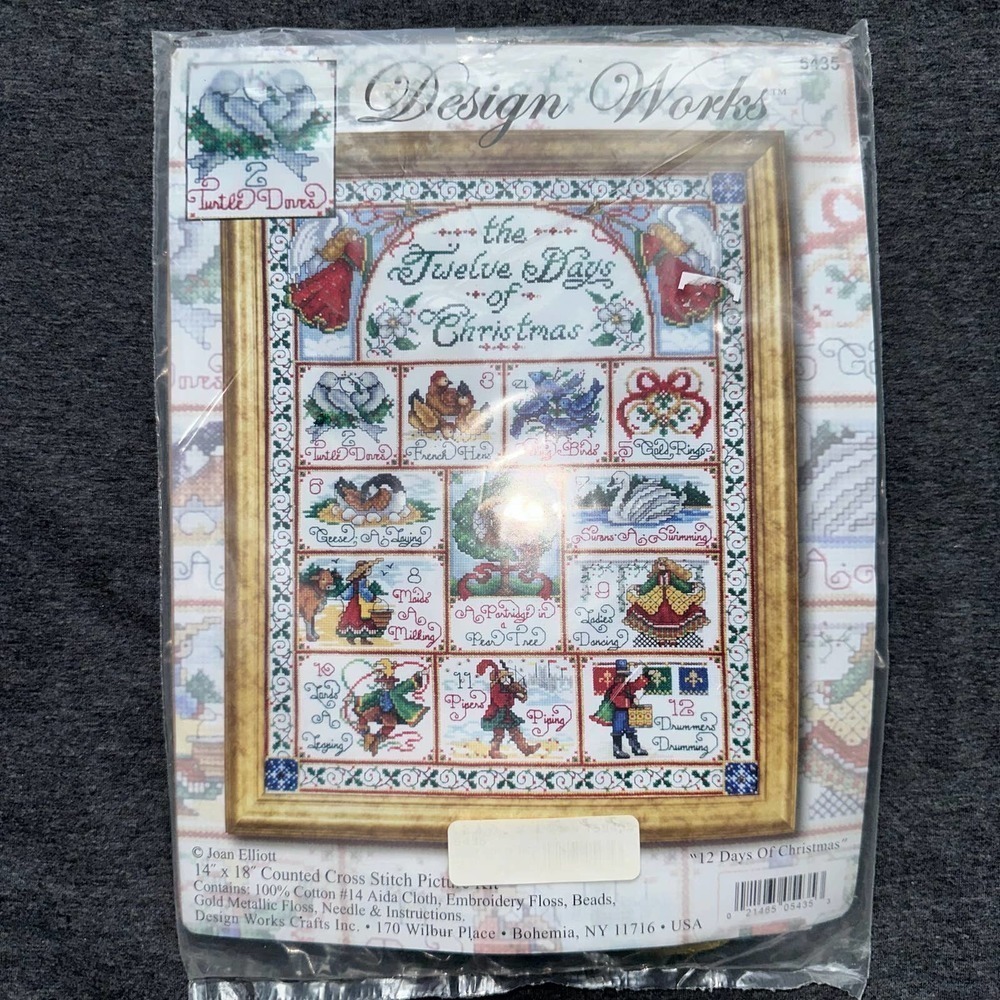 NIP Vintage Design Works Crafts Twelve Days Of Christmas Cross Stitch Kit